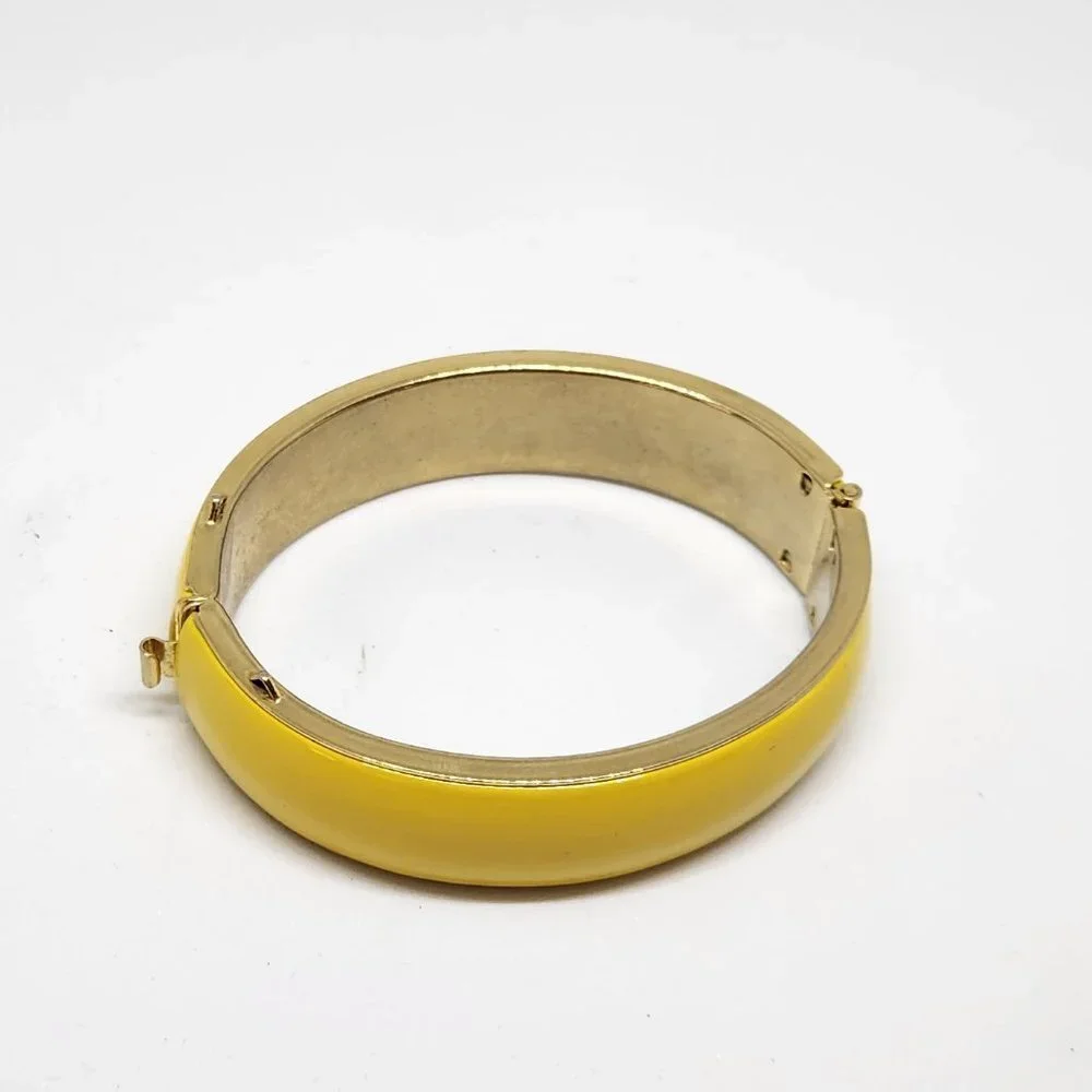Vintage Yellow Bracelet Gold Color Metal
